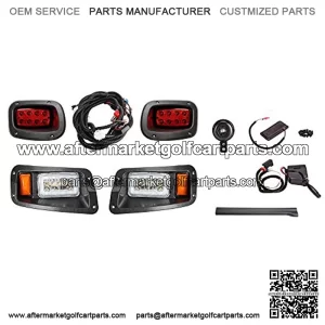 3 Version Golf Cart LED Headlight and Tail Light for EZGO TXT Freedom Carts (12V-48V) with Turn Signals Kits, Safe Daytime Running Lights & Multi Color App Bluetooth Control Light Kits