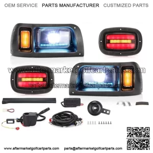 Golf Cart LED Light Kit for Club Car DS 12-48V,with Low/High Beam, Turn Signals