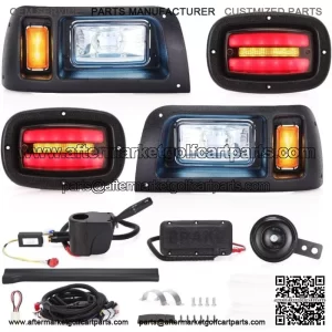 12V-48V Street Legal Golf Cart LED Light for Club Car DS W/ High Low Beam, Brake