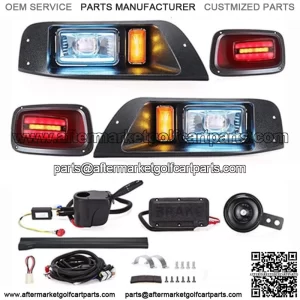 Deluxe LED Light Kit Street Legal Kit Turn Signal Switch Golf Cart EZGO TXT