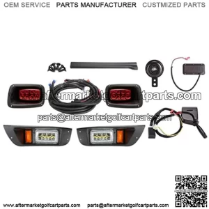 Golf Cart LED Light Kit with Turn Signal Switch & Horn Deluxe For EZGO TXT 96-13