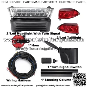 Deluxe Golf Cart LED Light Kit Fit Club Car Precedent w/ Turn Signals Brake 12V