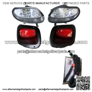 EZGO TXT T48 Golf Cart Full LED Headlight Kit with LED Tail Lights 2014-Up