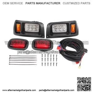 LED Headlights/Tail Lights Kit Adjustable For Club Car DS G&E Golf Cart 93+