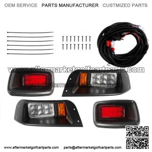 Golf Cart LED Headlight Tail Light Kit Fit for EZGO TXT 1996-2013 Gas / Elect