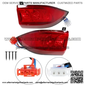 For Club Car Precedent and Tempo LED Tail Light 2004-up Rear Light 12V 3 wire
