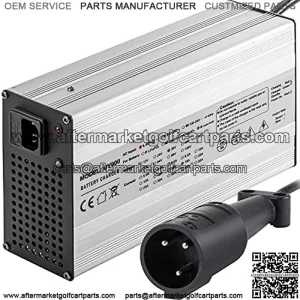 Golf Cart Battery Charger 48V Club Car Charger 15A Golf Cart Electric Charger 3 Pin Plug Round/LED Club Car Battery Charger Aluminum Shell Power Wise Golf Cart Battery Charger for Ez Go Yamaha