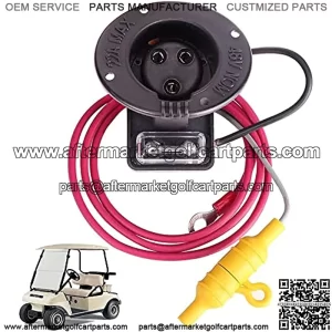 48 Volt Charger Receptacle and Fuse Assembly for Club Car DS 2000-up Electric Golf Cart, OEM# 1018021-01 1018468-01