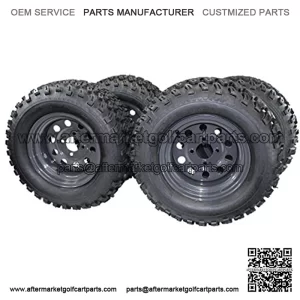 (Set of 4) 23x10.50-12 4 Ply Golf/ATVUTV/RTV Tires & Charcoal Grey Wheels ATW-013