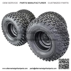 22x11.00-10 with 10x7 Matte Black Wheels for Golf Cart (Set of 4)