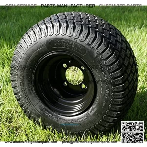 8" BLACK Steel Golf Cart Wheels and 18x8.50-8" Turf/Street Golf Cart Tires - Set of 4 (Black)
