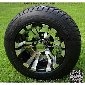 10" VAMPIRE Golf Cart Wheels and 205/50-10 DOT Low Profile Golf Cart Tires Combo - Set of 4