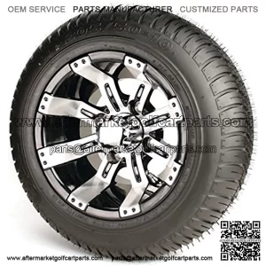 10" Black Wheels and 205/50-10" DOT Golf Cart Tires - Set of 4