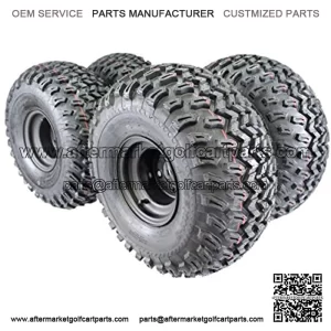 22x11.00-8 with 8x7 Matte Black Wheels for Golf Cart (Set of 4)