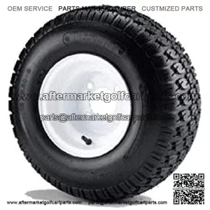 18x8.5-8 Duro Traction Tire (6 Ply) Mounted On White Steel Wheel Golf Cart