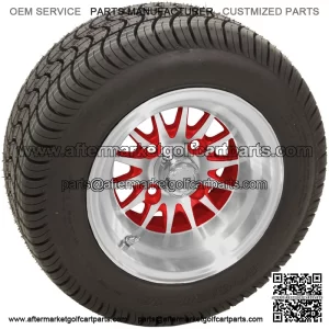 10" Machined Red Wheels with Street Low Profile Tire Options Combo