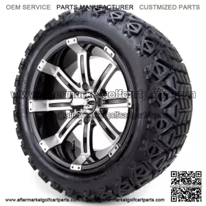 14" Machined Black - Lifted Tires and Wheels Combo