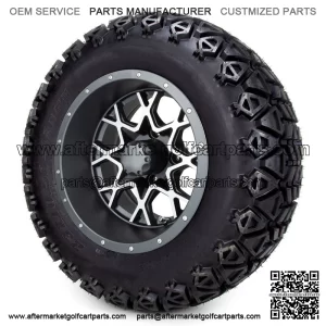 12" Matte Grey and Machined 12x7 - Lifted Tires and Wheels Combo