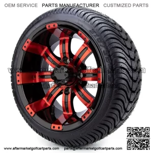 12" Red and Black - Tires and Wheels Combo