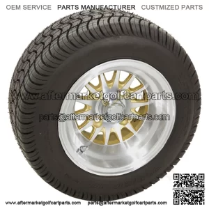10" Machined Gold Wheels with Street Low Profile Tire Options Combo