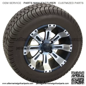 10" Machined Matte Black Wheels with Street Low Profile Tire Options Combo