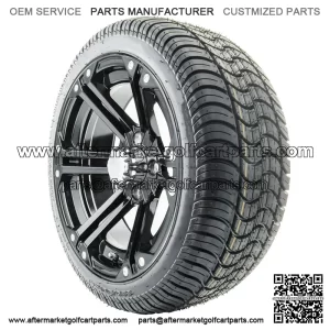 14" RX351 Gloss Black Wheels and Tires Combo