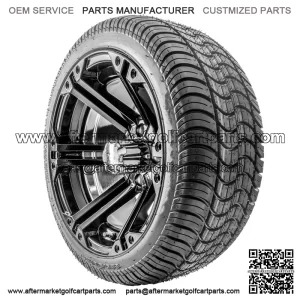 14" RX354 Gloss Black Wheels and Tires Combo