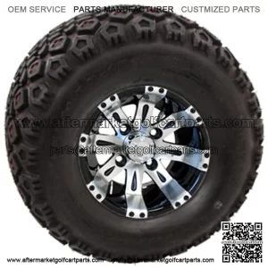 10" Machined Black Wheels with Lifted Tire Options Combo