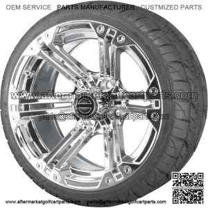 14'' Chrome Specter Wheels with Street Low Profile Tire Options Combo