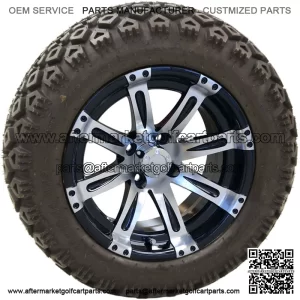 14" RX220 Machined Black Wheels with Lifted Tire Options Combo