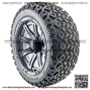 14" Matte Black Wheels and Lifted Tires Combo