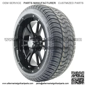 14" RX341 Black Wheels and Tires Combo