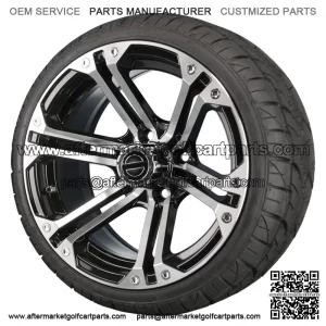 14" Machined Black Wheels with Street Low Profile Tire Options Combo