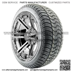 14" RX352 Chrome Wheels and Tires Combo