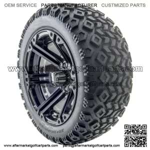 14" RX354 Gloss Black Wheels and Lifted Tires Combo