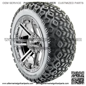 14" RX352 Chrome Wheels and Lifted Tires Combo