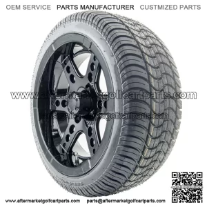 14" RX262 Black Wheels and Tires Combo