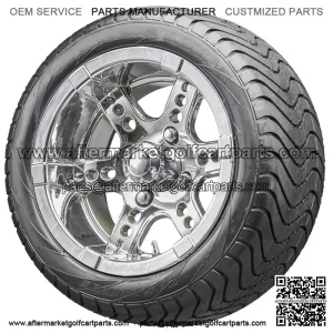 12" RX254 Chrome Wheels and Tires Combo