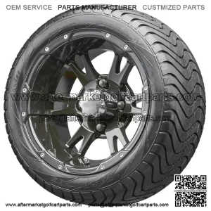 12" RX321 Black Wheels and Tires Combo