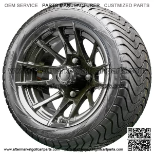 12" RX104 Black Wheels and Tires Combo