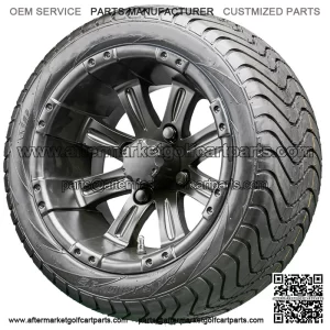 12" RX184 Black Wheels and Tires Combo