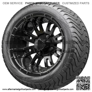 12" RX271 Black Wheels and Tires Combo