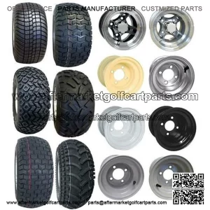 8" Red Hawk Golf Cart Tire/Wheel Combo Builder (Premounted)