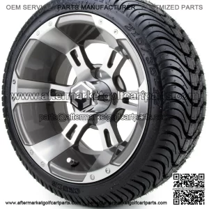 12" Ambush Gunmetal Golf Cart Wheels and Tires (215-35-12) - Set of 4