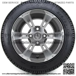 12" Ambush Gunmetal Golf Cart Wheels and Tires (215-50-12) - Set of 4