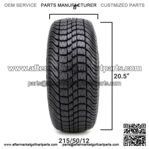 12" Aftershock Red and Black Golf Cart Wheels and Tires (215-50-12) - Set of 4