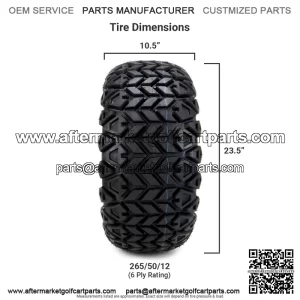 12" Aftershock Red and Black Golf Cart Wheels and Tires (23x10.50-12) Set of 4