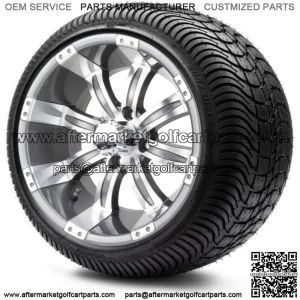 14" Gunmetal Golf Cart Wheels and Tires (205-30-14) Set of 4