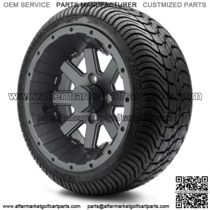 12" Assault Gunmetal Golf Cart Wheels and Tires (215-35-12) - Set of 4