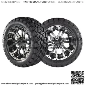 Golf Cart 14" Machine Wheels 22" Timber Wolf A.T. Tires Madjax